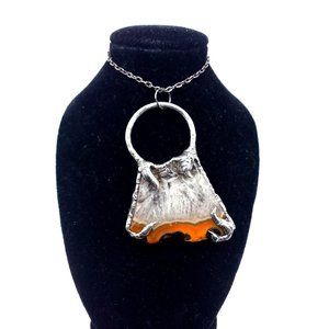 Red agate gothic crystal necklace handmade